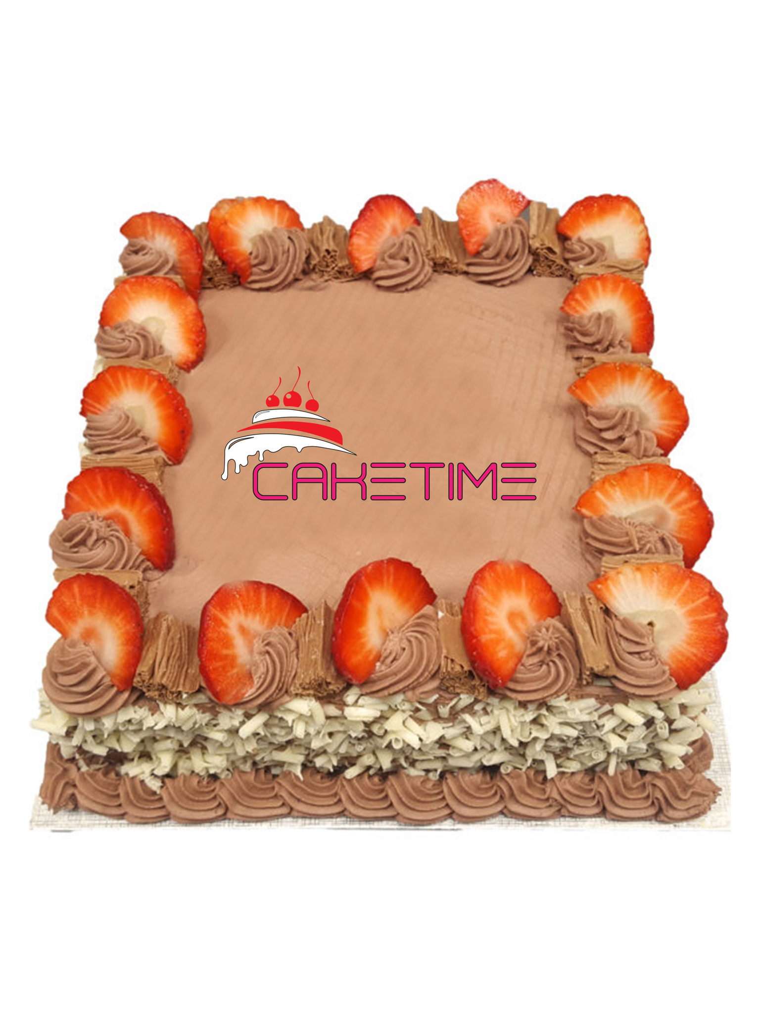 Chocolate Strawberry Flake Curls Cake