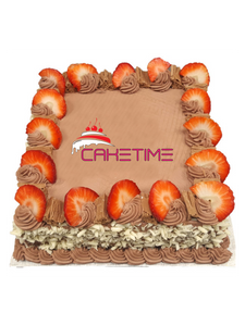 Chocolate Strawberry Flake Curls Cake