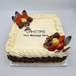 Fresh Fruit & Ferrero Chocolate Curls Cake