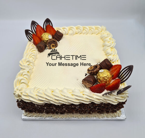 Fresh Fruit & Ferrero Chocolate Curls Cake