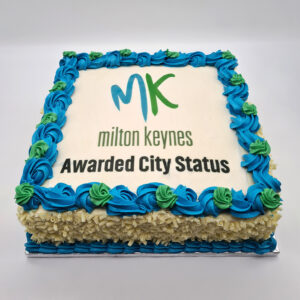 Green & Blue Photo Celebration Cake