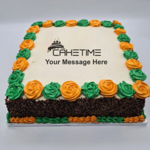 Orange and Green Photo Birthday Cake