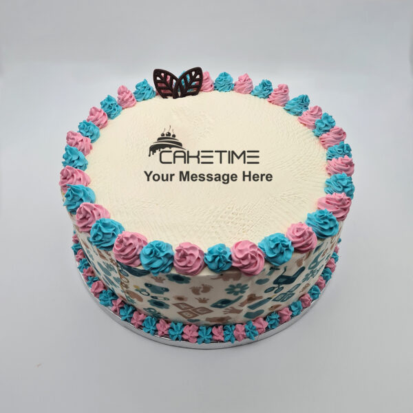 Pink & Blue Baby Shower Cake