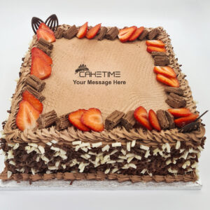Strawberry Flake Chocolate Curls Cake