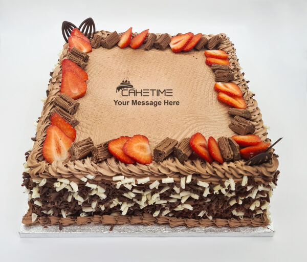 Strawberry Flake Chocolate Curls Cake