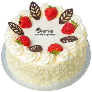 Strawberry White Curls Cake