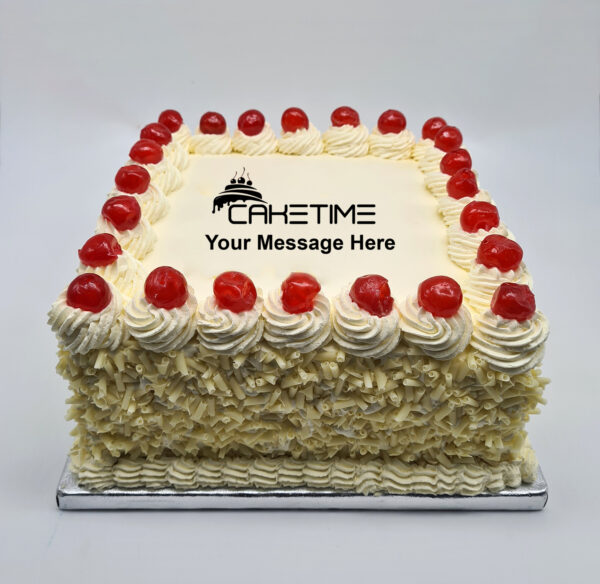 Vanilla Cherry White Curls Cake