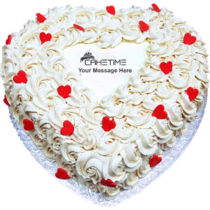 White Heart Anniversary Cake