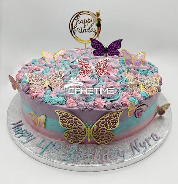 Beautiful Butterfly Flower Cake