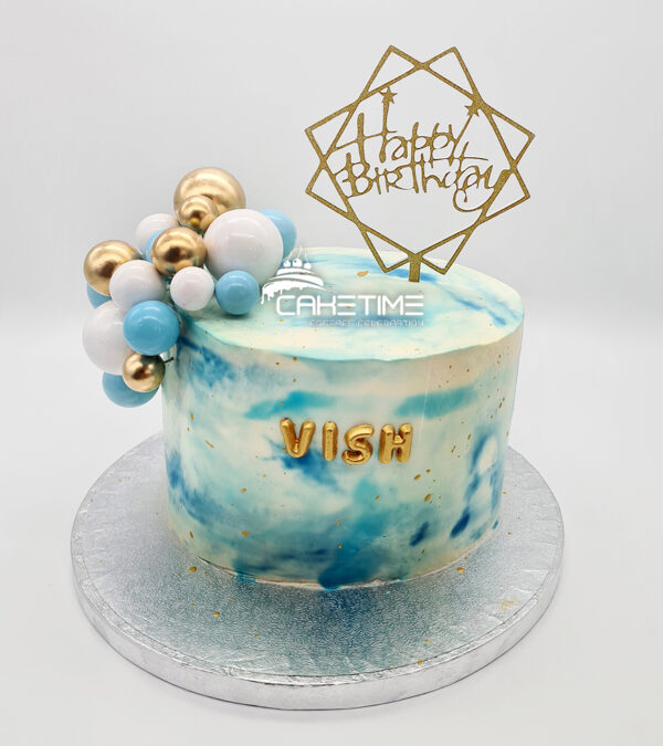 Blue Marble Celebration Cake