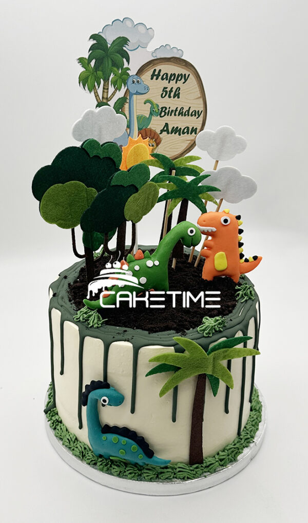 Dinosaur Jungle Theme Cake