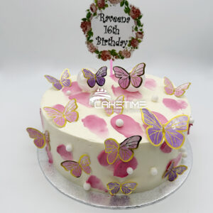 Dual Butterfly Pink Cake