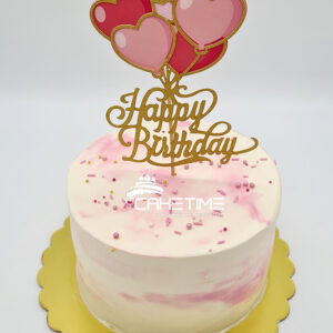 Pink Marble  Birthday Cake