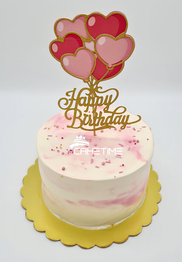 Pink Marble  Birthday Cake