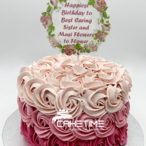 Pink Ombre Rosette Cake