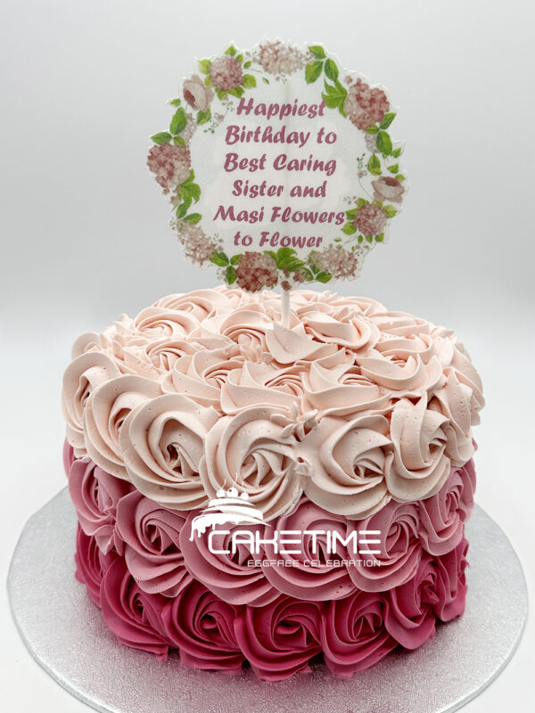 Pink Ombre Rosette Cake