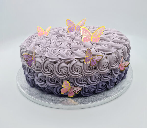 Purple Butterfly Ombre Cake