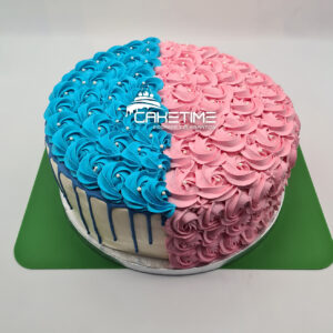 Rosette Gender Reveal Cake