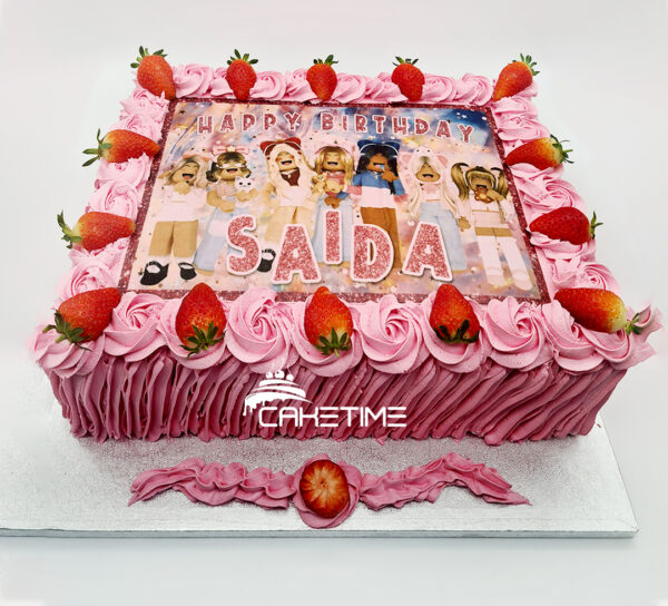 Super Strawberry Flavour Cream Cake