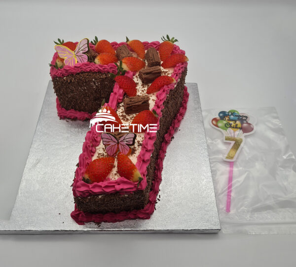 Strawberry Flake Number Cake