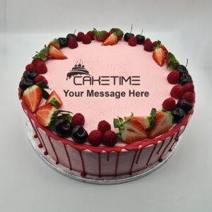 Super Strawberry Drip Fruit Cake