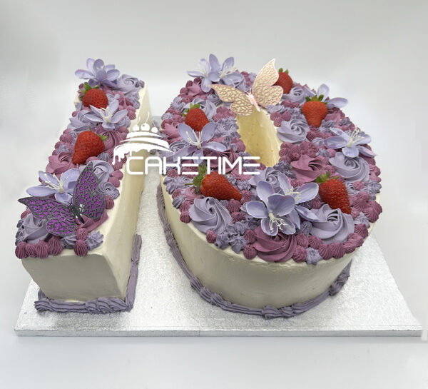 Butterfly Flower Number Cake